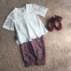 Bonnie baby two piece outfit & old navy baby shoes